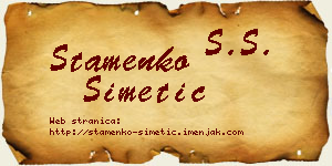 Stamenko Simetić vizit kartica